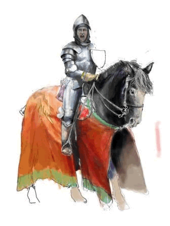 Een ridder te paard.